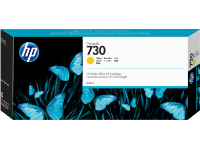 HP 730 300-ml Yellow DesignJet Ink Cartridge for HP DesignJet T1600, T1600dr, T1700, T1700dr, T2600, T2600dr - P2V70A