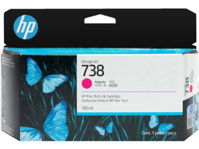 HP 738 130-ml Magenta DesignJet Ink Cartridge for DesignJet T850, T950 - 498N6A
