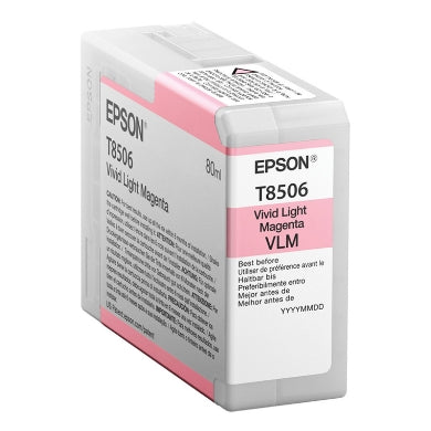 Epson T850 UltraChrome HD 80ml Vivid Light Magenta Ink Cartridge for SureColor P800 - T85060N