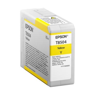 Epson T850 UltraChrome HD 80ml Yellow Ink Cartridge for SureColor P800 - T850400
