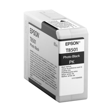 Epson T850 UltraChrome HD 80ml Photo Black Ink Cartridge for SureColor P800 - T850100
