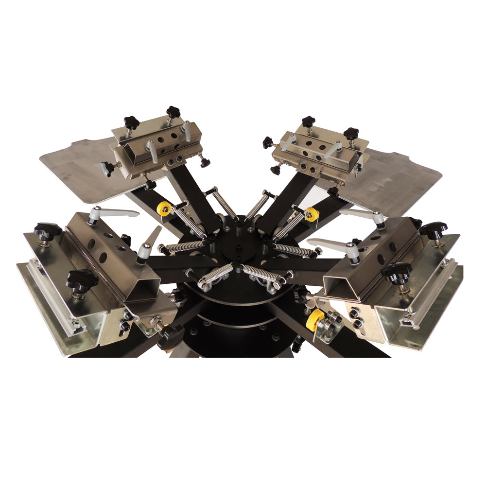 4 Color 4 Station Micro-Registration Screen Printing Machine with Alum Plate