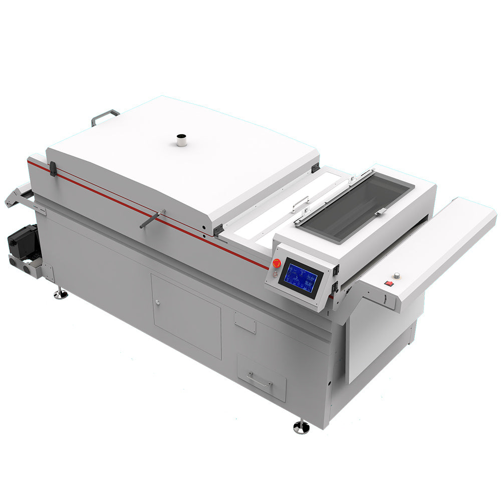 US Stock, CALCA PLUS 24in 220V High Speed Automatic DTF Powder Shaker and Dryer with Vacuum Absorption Conveying Platform and Touch Screen