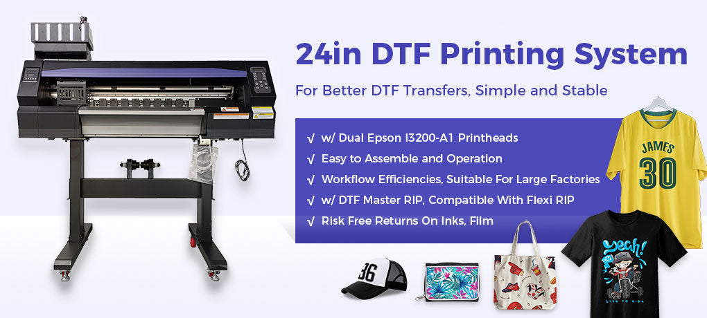 CALCA Prime 24inch DTF Printing System (Dual Epson I3200-A1 Heads, Compact Powder Shaker and Dryer)