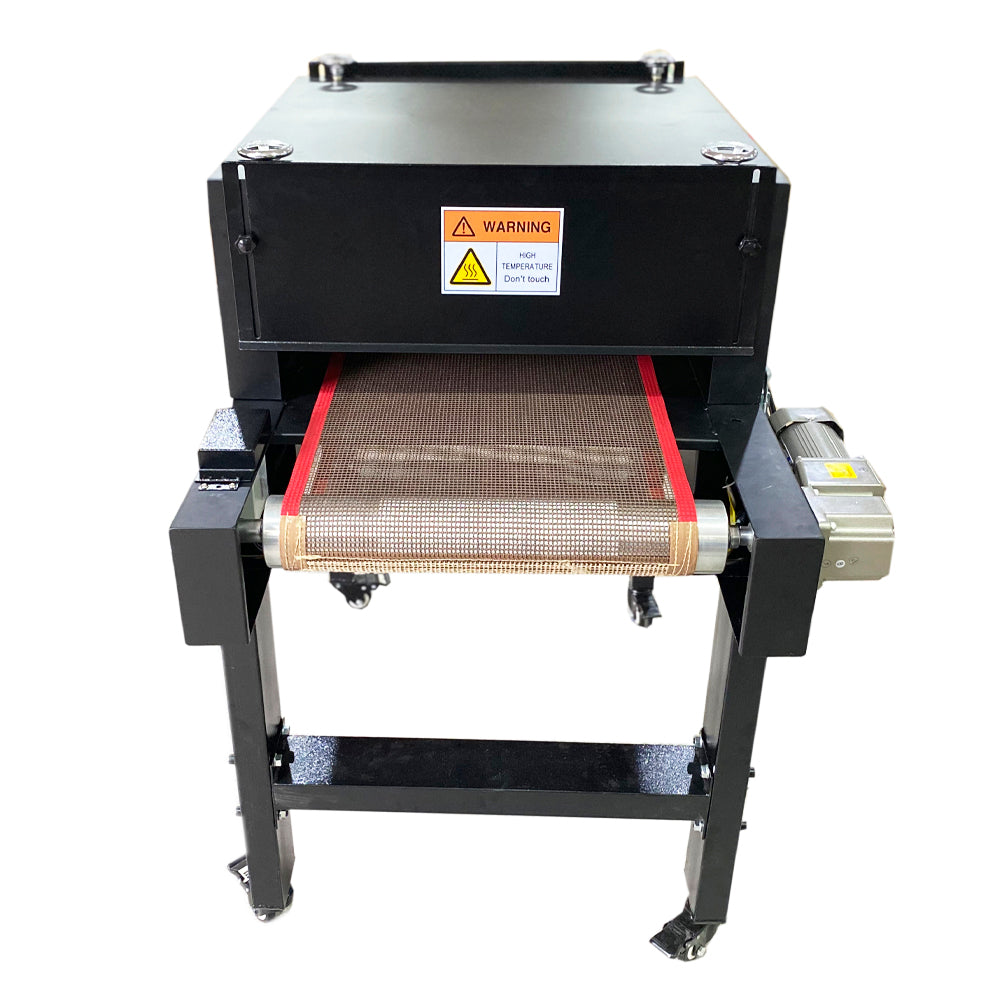 220V 3500W Small T-shirt Conveyor Tunnel Dryer 3.9ft. Long x 18.5in Belt for Screen DTF Printing