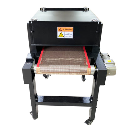 220V 3500W Small T-shirt Conveyor Tunnel Dryer 3.9ft. Long x 18.5in Belt for Screen DTF Printing