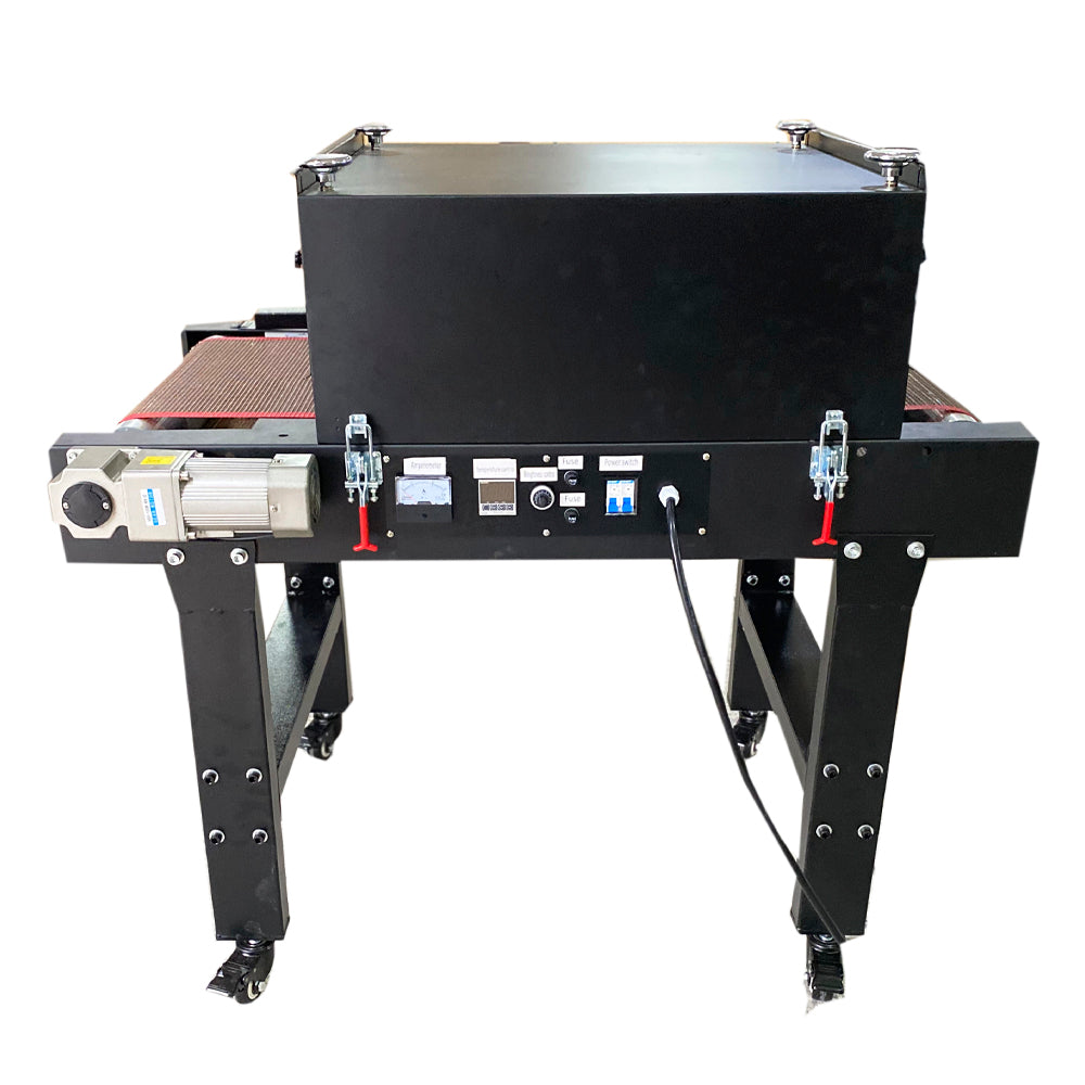 220V 3500W Small T-shirt Conveyor Tunnel Dryer 3.9ft. Long x 18.5in Belt for Screen DTF Printing