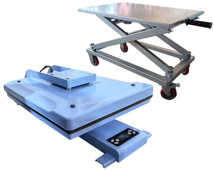 US Stock, Qomolangma 16in x 20in Auto Easy Heat Press &amp; Heavy-duty Steel Cart