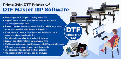 CALCA Prime 24inch DTF Printing System (Dual Epson I3200-A1 Heads, Compact Powder Shaker and Dryer)