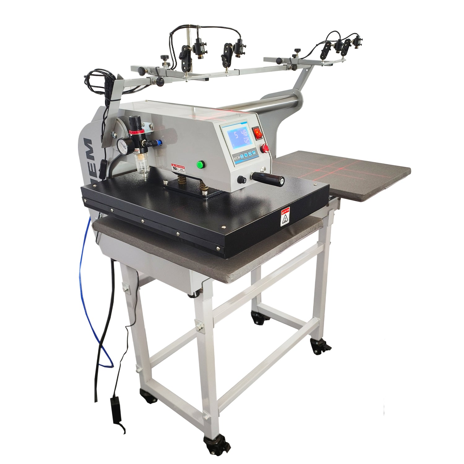MEM 220V 4KW 20in x 24in Semi-Automatic Pneumatic Double Station Heat Press with Laser Positioning System