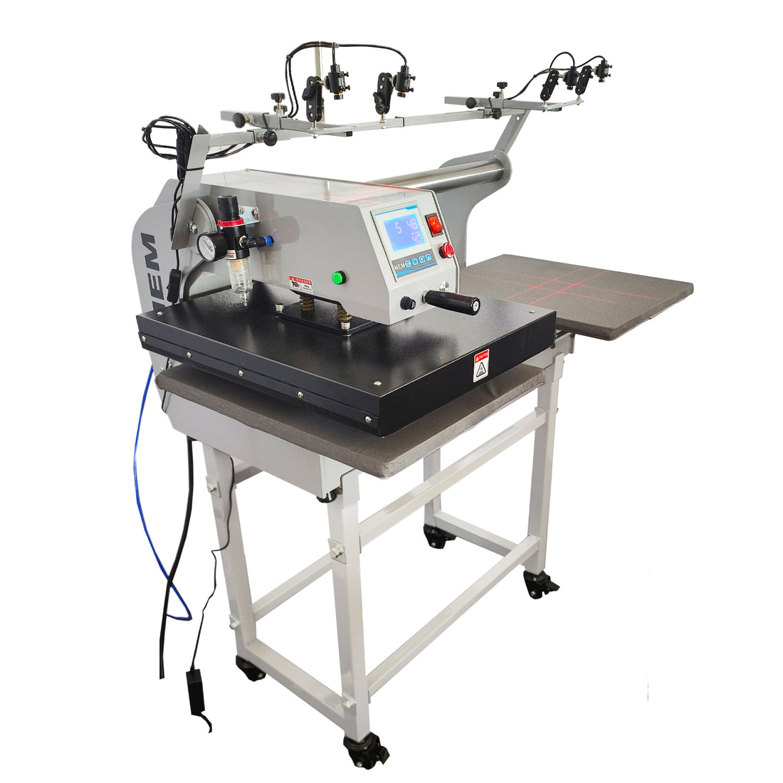 MEM 220V 4KW 20in x 27.5in Semi-Automatic Pneumatic Double Station Heat Press with Laser Positioning System