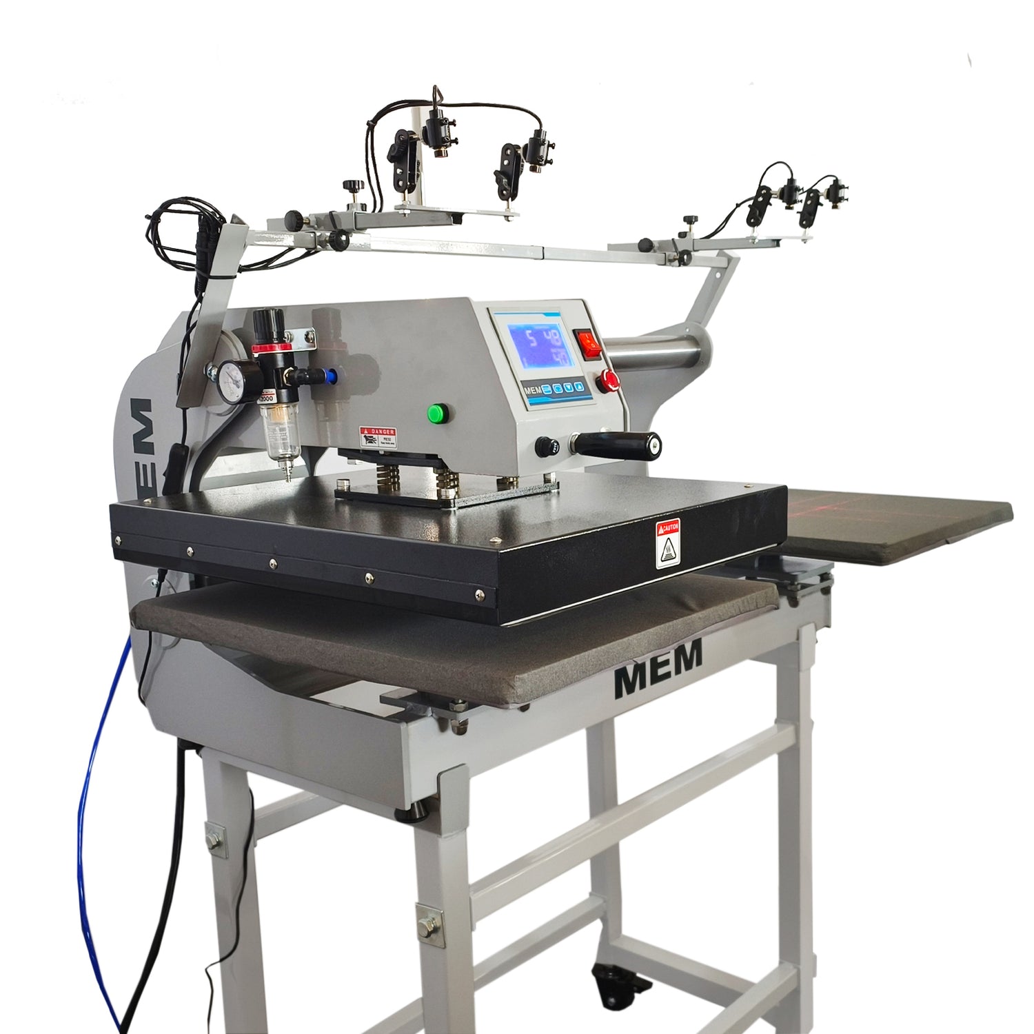 MEM 220V 4KW 20in x 24in Semi-Automatic Pneumatic Double Station Heat Press with Laser Positioning System