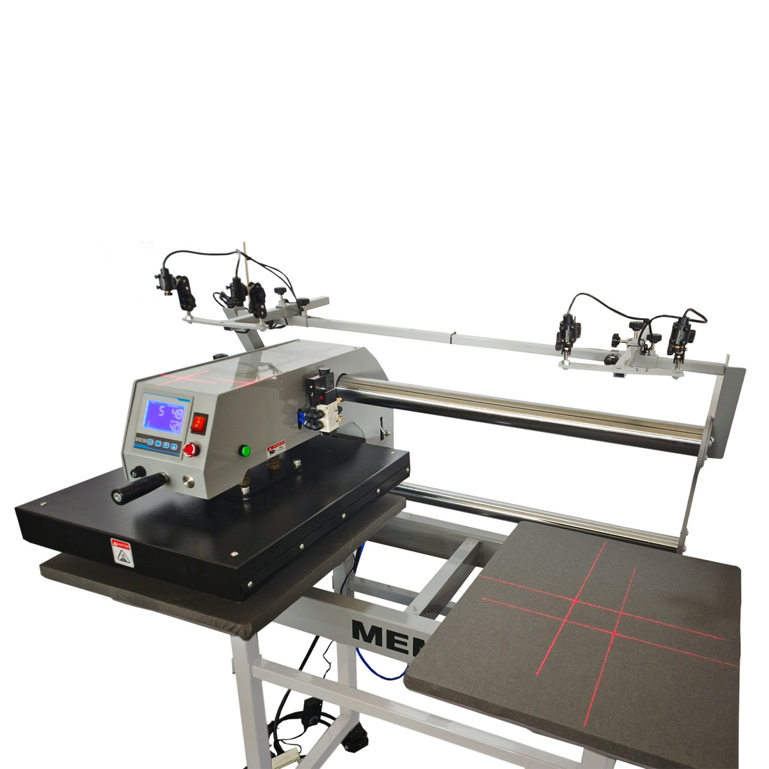MEM 220V 4KW 20in x 24in Semi-Automatic Pneumatic Double Station Heat Press with Laser Positioning System