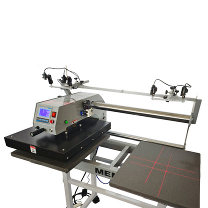 MEM 220V 4KW 20in x 24in Semi-Automatic Pneumatic Double Station Heat Press with Laser Positioning System