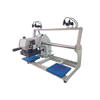 MEM 6" x 6" Semi-Automatic Pneumatic Dual-Plate Heat Press with Interchangeable Platens for Patch Heat Transfers