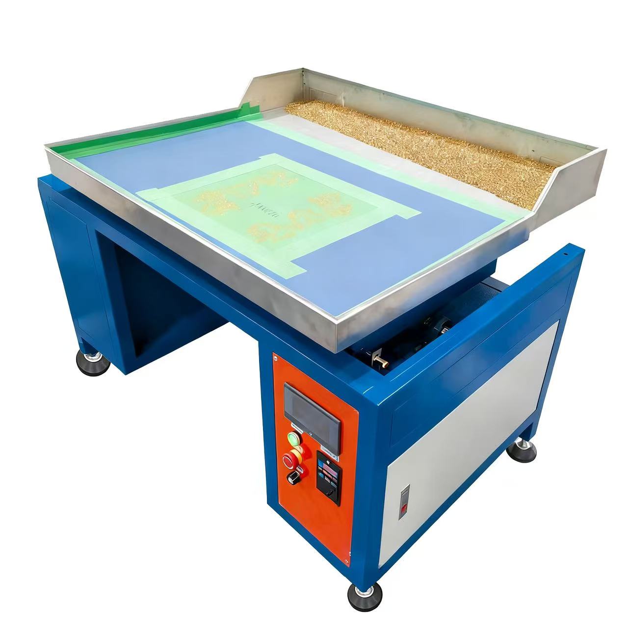 23.6in x 39in Semi-Automatic Single-Color 220V Rotary Drilling Machine with Material Rack