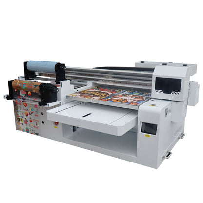 6090 UV Flatbed Printer and 12Inch UVDTF Desktop Direct to Substrate Roll Printer Combo, All-in-One Hybrid Printer for AB Film, Acrylic, Metal, Glass, Wood, Cell Phone Case
