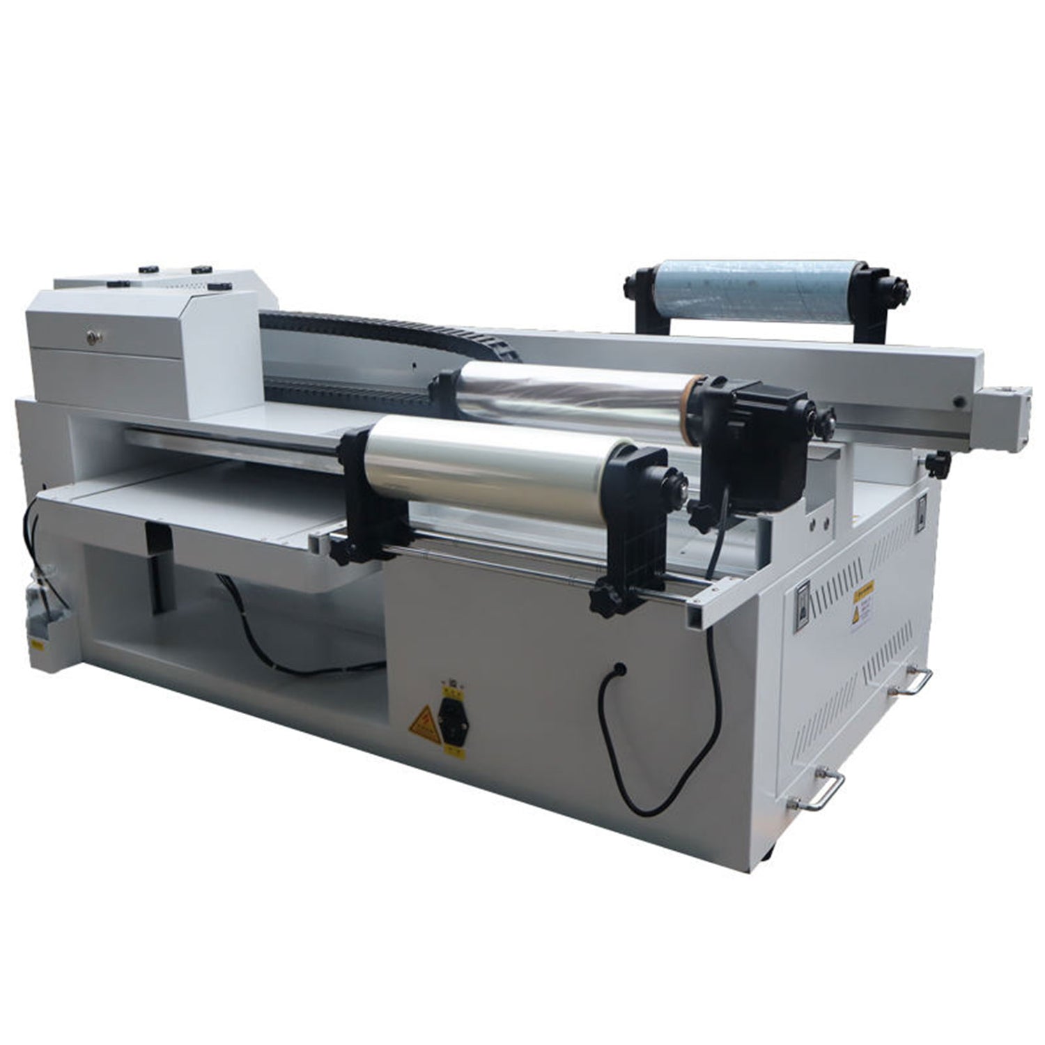 6090 UV Flatbed Printer and 12Inch UVDTF Desktop Direct to Substrate Roll Printer Combo, All-in-One Hybrid Printer for AB Film, Acrylic, Metal, Glass, Wood, Cell Phone Case
