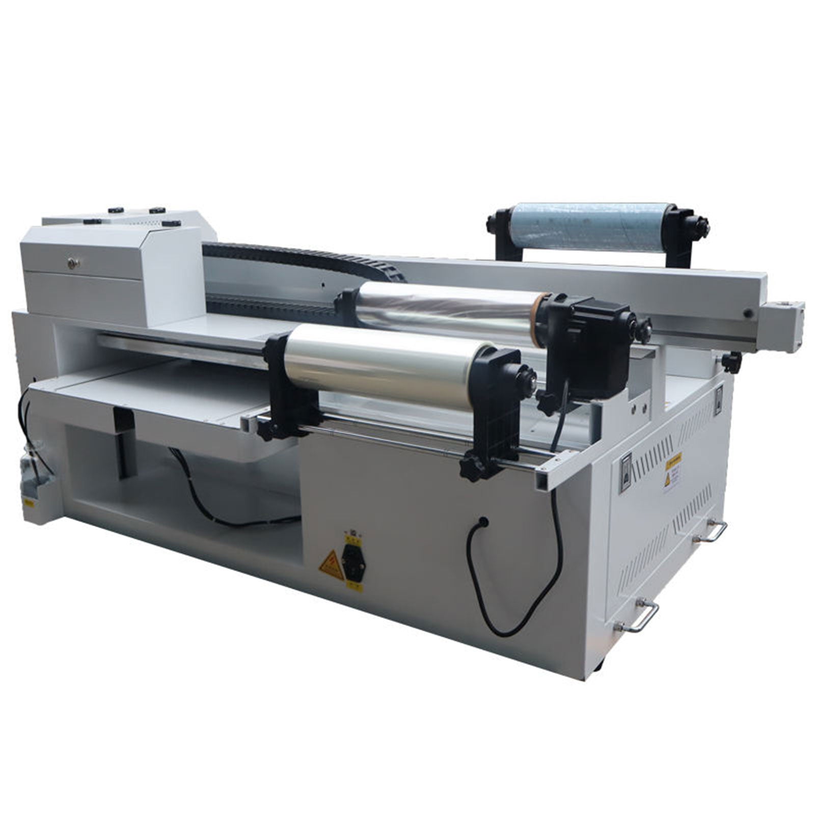 6090 UV Flatbed Printer and 12Inch UVDTF Desktop Direct to Substrate Roll Printer Combo, All-in-One Hybrid Printer for AB Film, Acrylic, Metal, Glass, Wood, Cell Phone Case