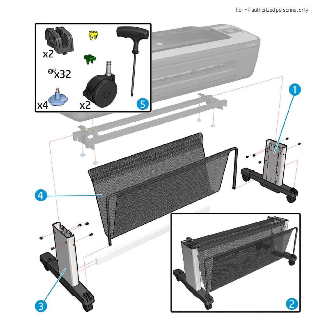 Stand 24 Service Kit for the 24 inch HP DesignJet Z6, Z9+, Z5600, Z2600 Series (T8W15-67006)