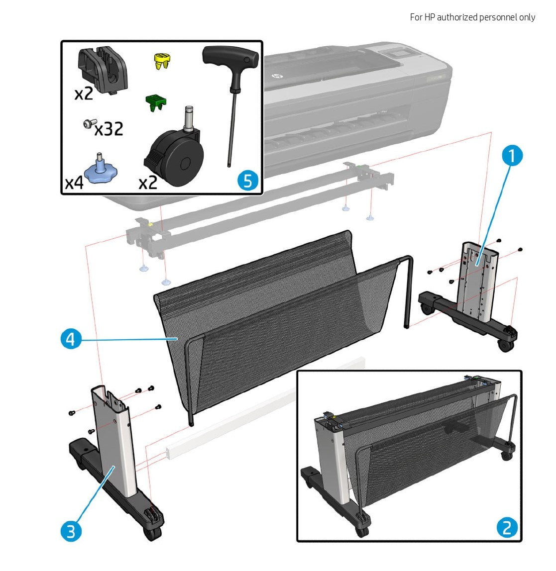 Stand 24 Service Kit for the 24 inch HP DesignJet Z6, Z9+, Z5600, Z2600 Series (T8W15-67006)