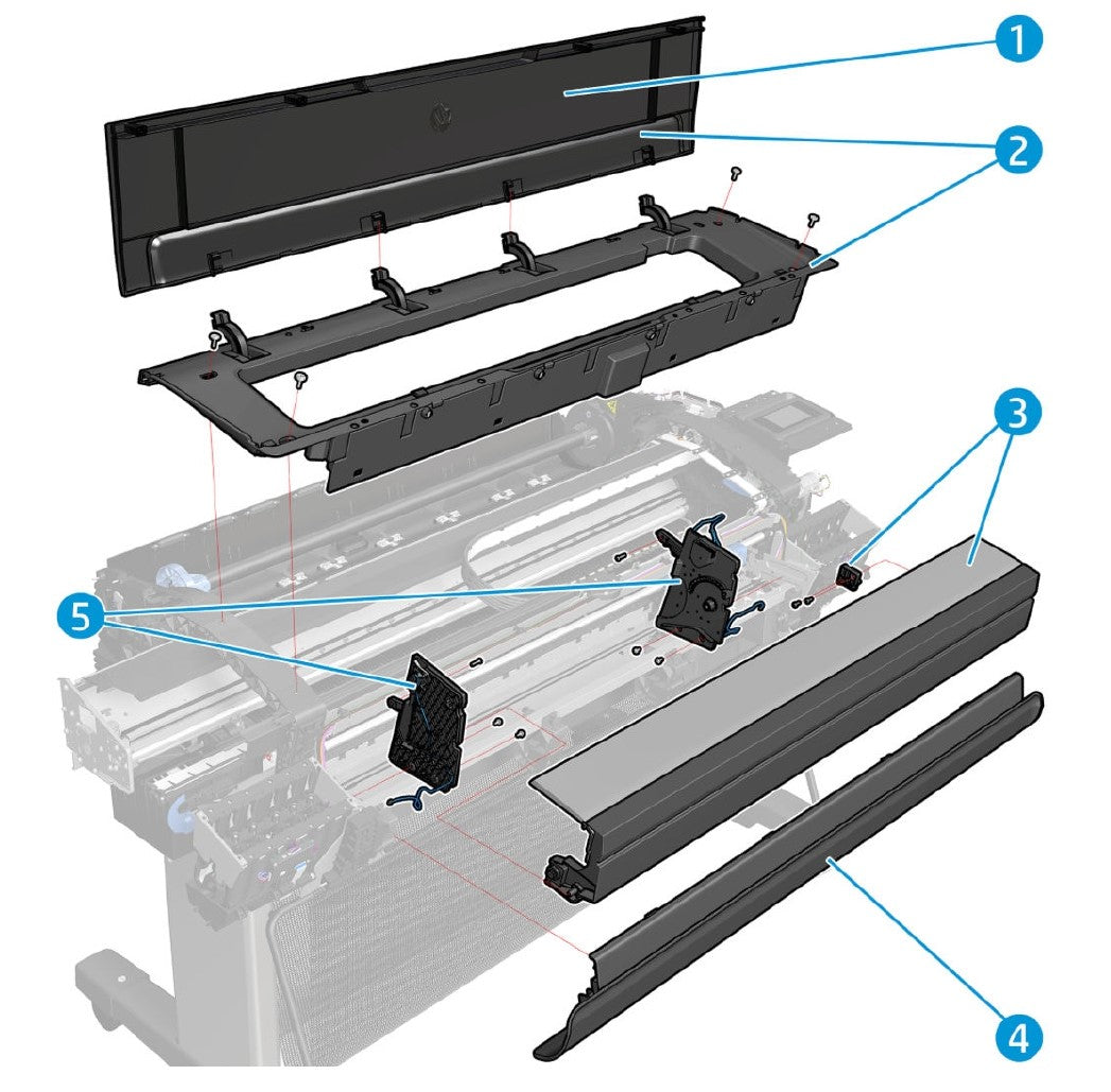 Front Trims w V-Cutter Service Kit for the HP DesignJet Z6, Z9+ Series (T8W18-67004)