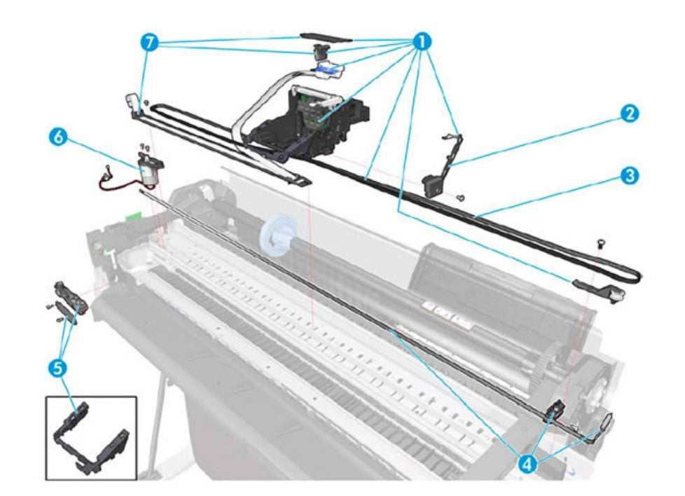 AmpXL 36 Carriage Assembly for the HP DesignJet T525, T530, T730, T830 Series (F9A30-67069)