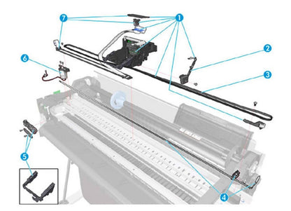Carriage Line Sensor Assembly Kit for the HP DesignJet T120, T130, T230, T520, T630, T650, T730, T830 Series (CQ890-67001) - New
