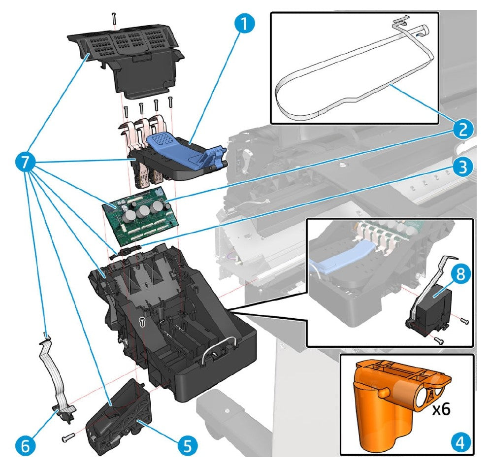 Carriage 3 wo/ Cutter Service Kit for the HP DesignJet Z6, Z9+, Z2600, Z5600 Series (T8W15-67024)