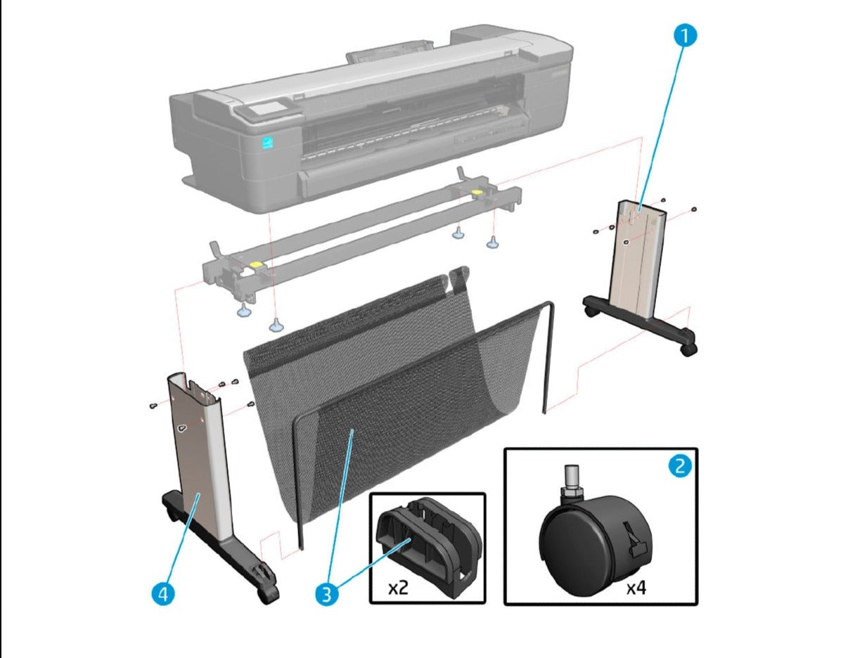 Stand Left Leg Assy for the HP DesignJet T730, T830 Series (F9A30-67056)