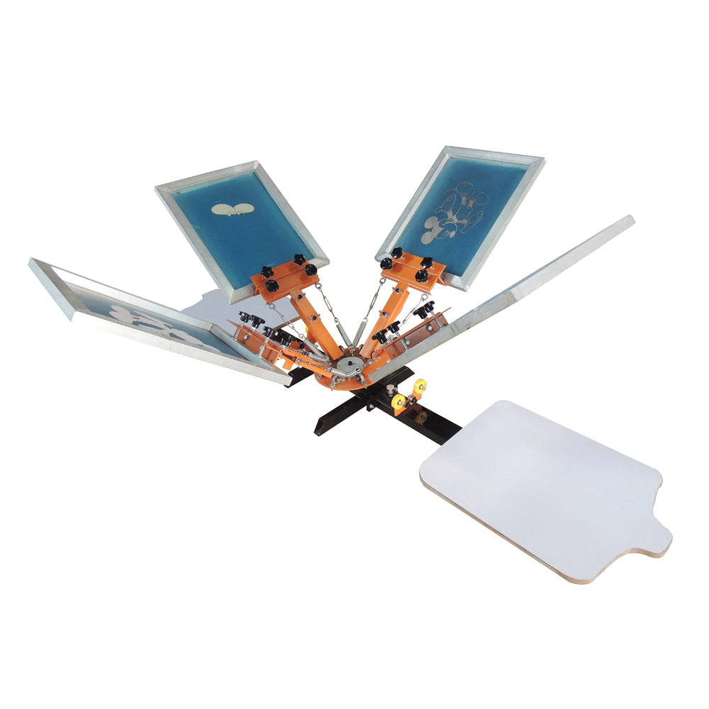 4 Color 2 Station Micro-Adjustable Screen Printing Machine