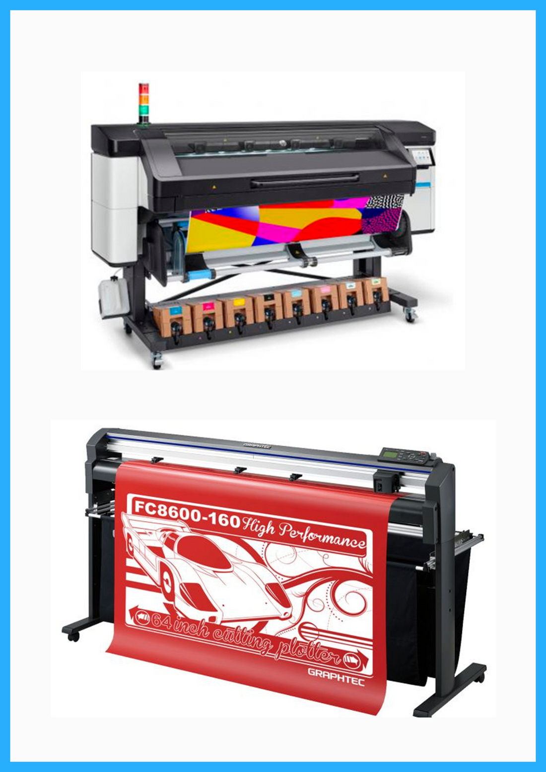 ON SALE - BUNDLE - HP Latex 800 64&quot; Wide Format Printer - Refurbished (1 Year Warranty) + 64&quot; Graphtec FC8600-160 Vinyl Cutting Plotter - Refurbished (1 Year Warranty)