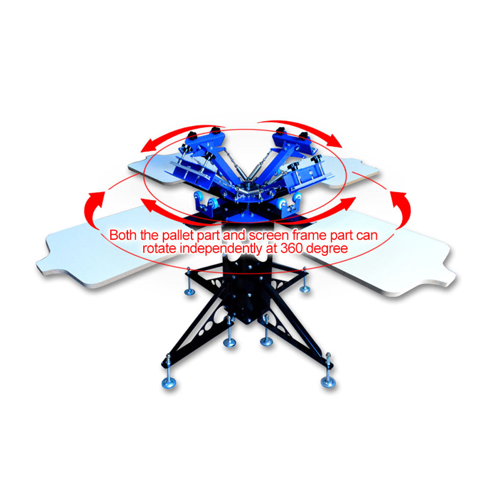 4 Color 4 Station Silk Screen printing Machine Printing Press T-shirt Printer