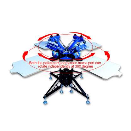 4 Color 4 Station Silk Screen printing Machine Printing Press T-shirt Printer