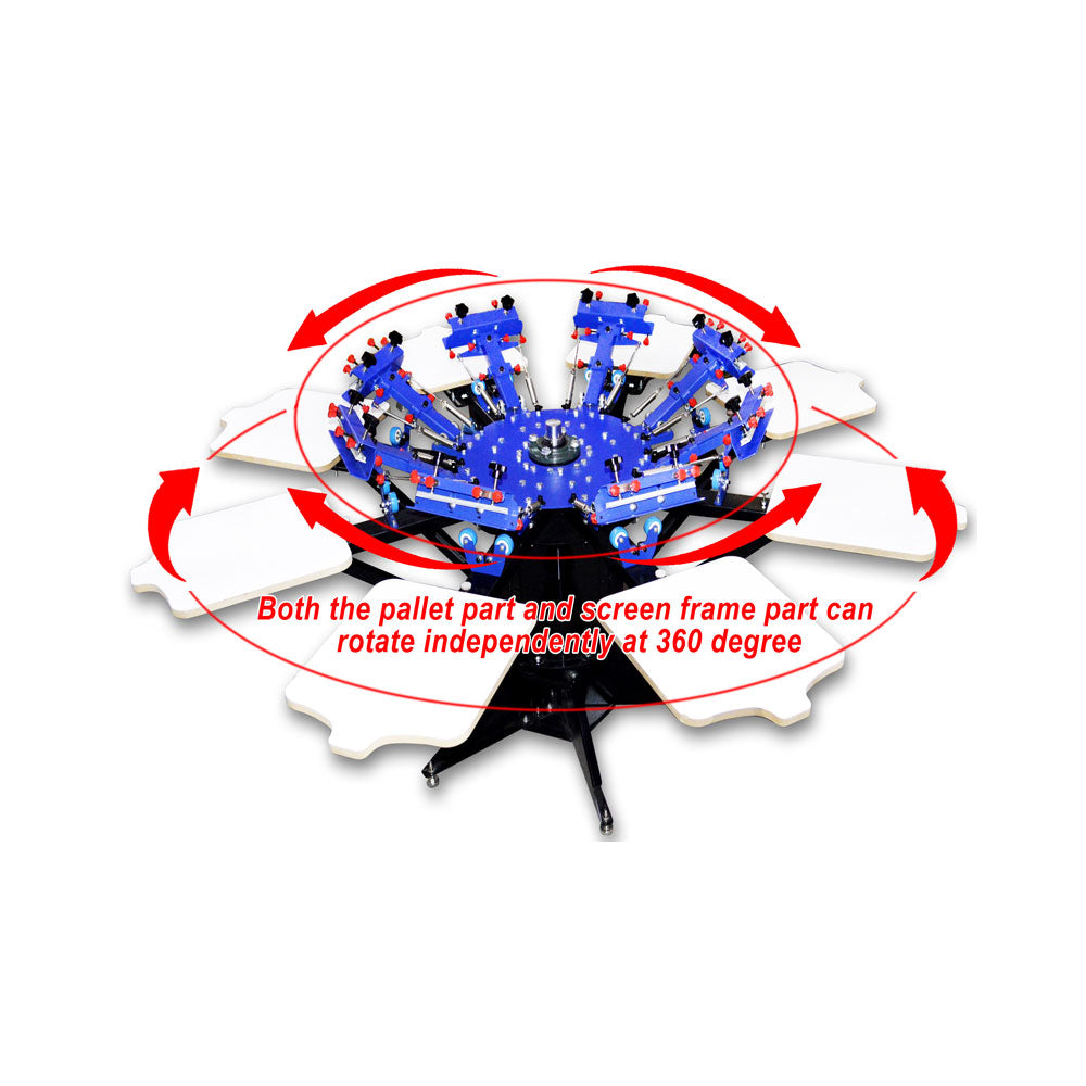 8 Color 8 Station Screen Printing Press Micro-registration Double Rotary Equipment