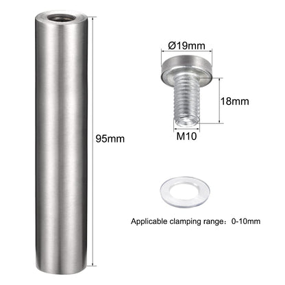 Wall Mount Acrylic Sign Standoff Screws Holders Glass Nails - 10pcs (19x100mm)