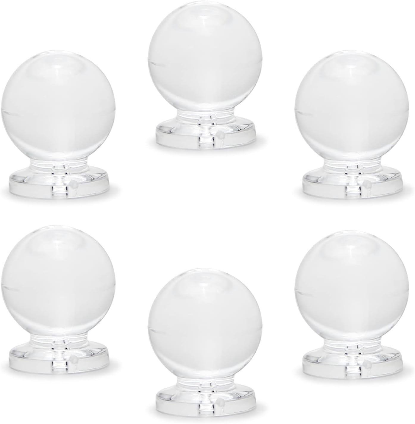6 x 15mm Tiny Pull Handle Round Acrylic Knob Mini Shiny Knob Cute Decoration for Jewelry Box, Gift Case and Makeup Box