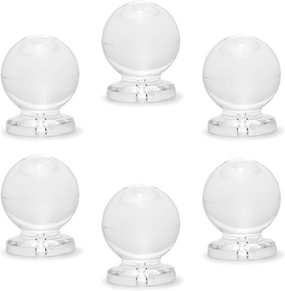 6 x 15mm Tiny Pull Handle Round Acrylic Knob Mini Shiny Knob Cute Decoration for Jewelry Box, Gift Case and Makeup Box