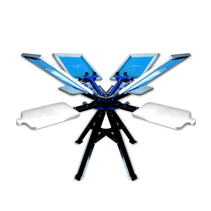 4 Color 4 Station Screen Double Wheel Printing Machine Press Silk Screen Printer