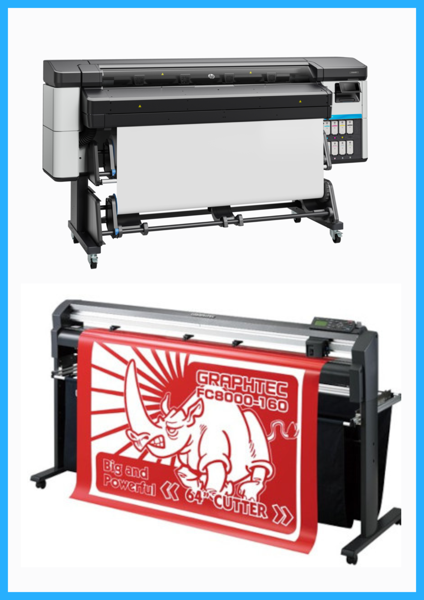 ON SALE - BUNDLE - HP Latex 630 64&quot; Printer - New + 64&quot; Graphtec FC8000-160 Vinyl Cutting Plotter - Refurbished (1 Year Warranty)