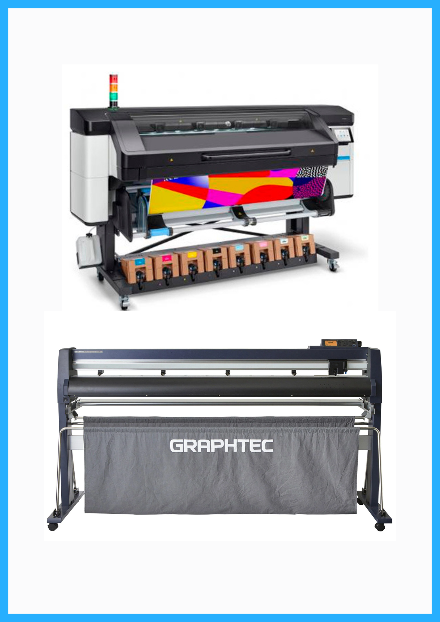 ON SALE - BUNDLE - HP Latex 800 64&quot; Wide Format Printer - Refurbished (1 Year Warranty) + 64&quot; Graphtec FC9000-160 Wide Cutter - New
