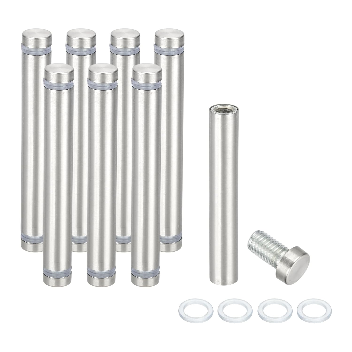 Wall Mount Acrylic Double Head Standoff Screws - 8pcs (1/2" x 3.5")