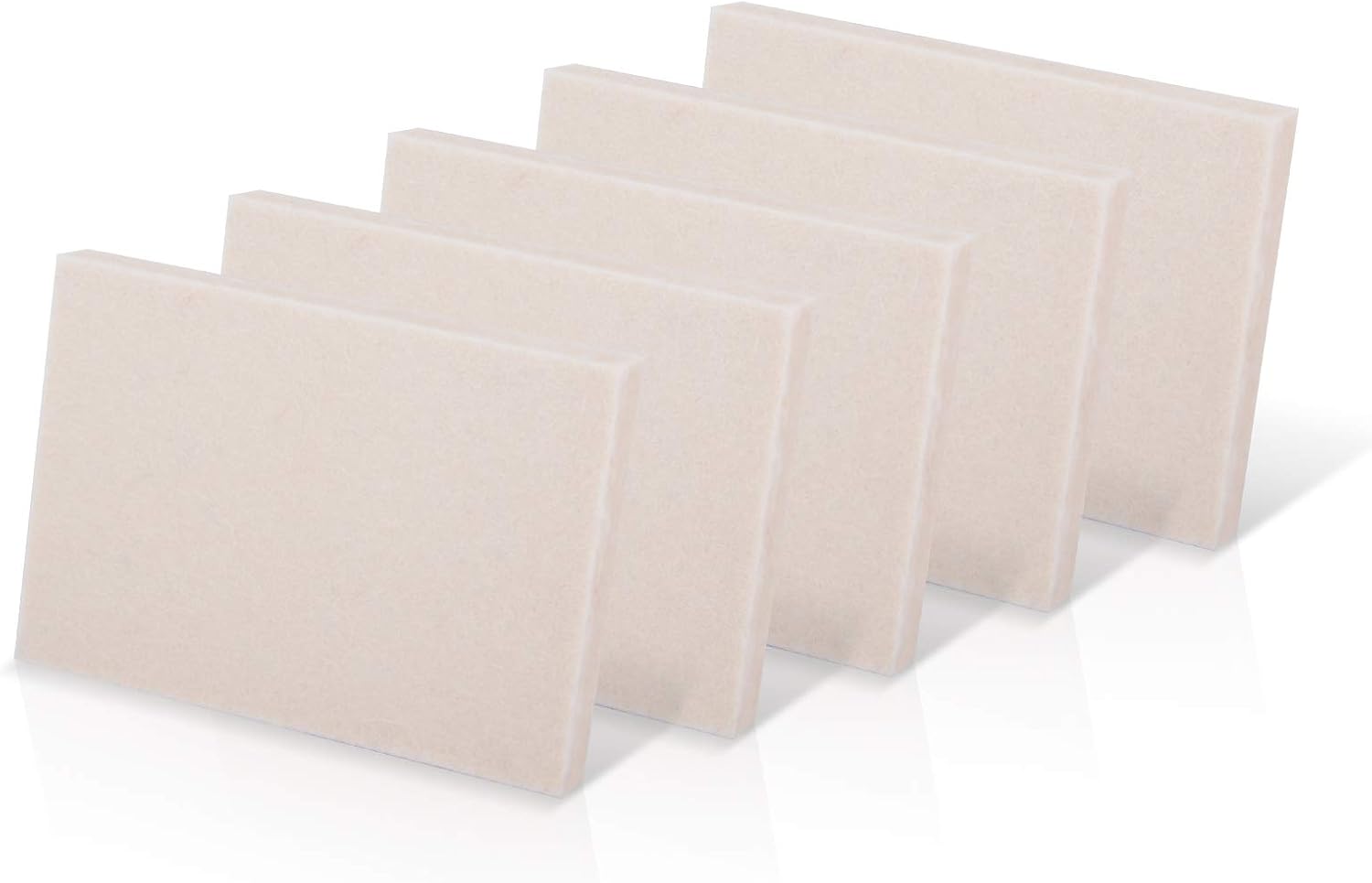 Vinyl Wrap Rectangle Wool Squeegee (10 x 7 x 1 cm) - 5pcs (White)