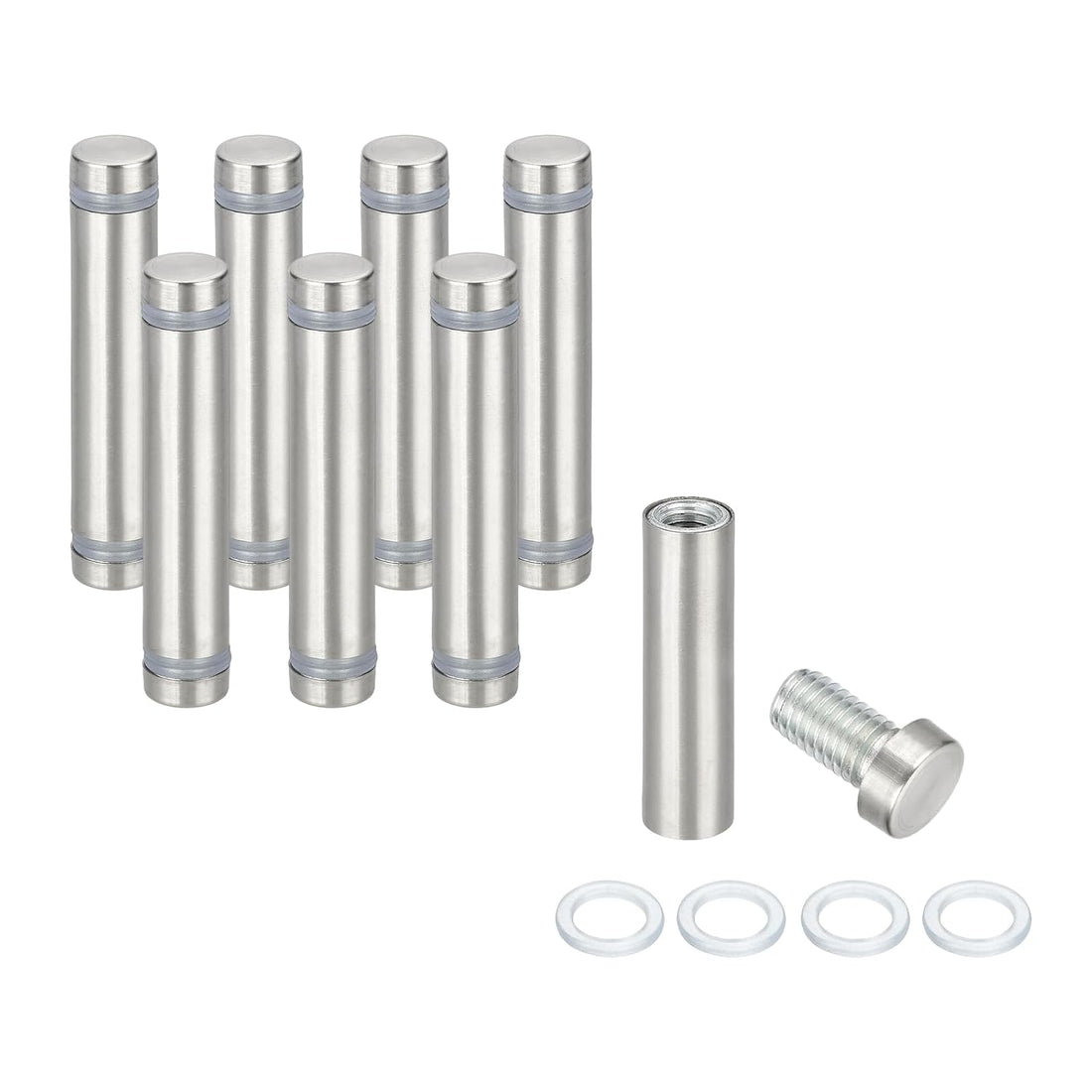 Wall Mount Acrylic Double Head Standoff Screws - 8pcs (1/2" x 2.4")