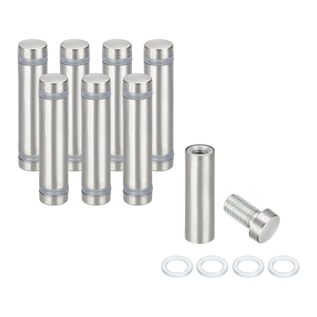 Wall Mount Acrylic Double Head Standoff Screws - 8pcs (1/2" x 2")