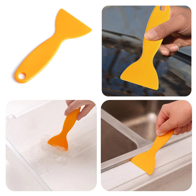 Leak Sealing Tool Yellow Hard Plastic Scraper for Spatula, Patching, Wallpaper and Car Putty (13 x 6cm)