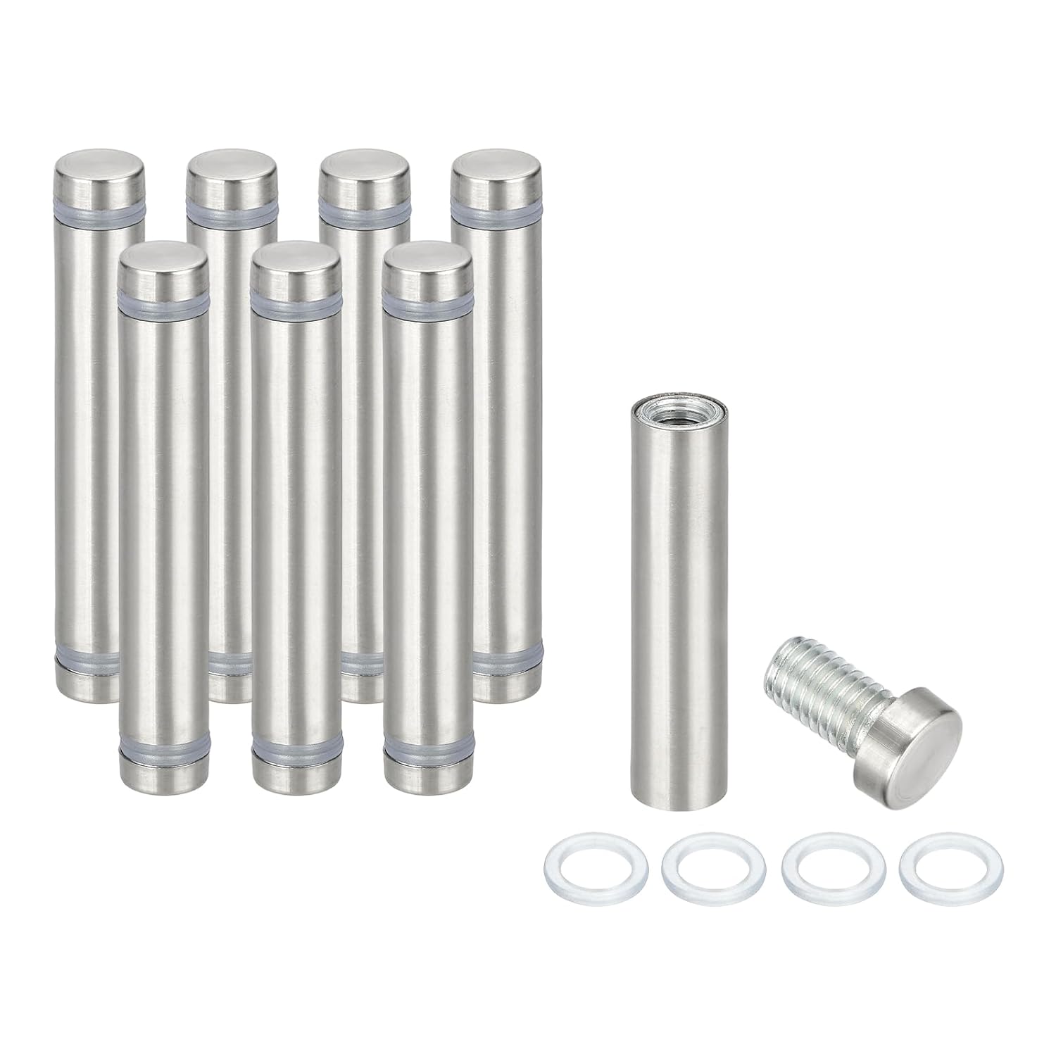 Wall Mount Acrylic Double Head Standoff Screws - 8pcs (1/2" x 3.1")