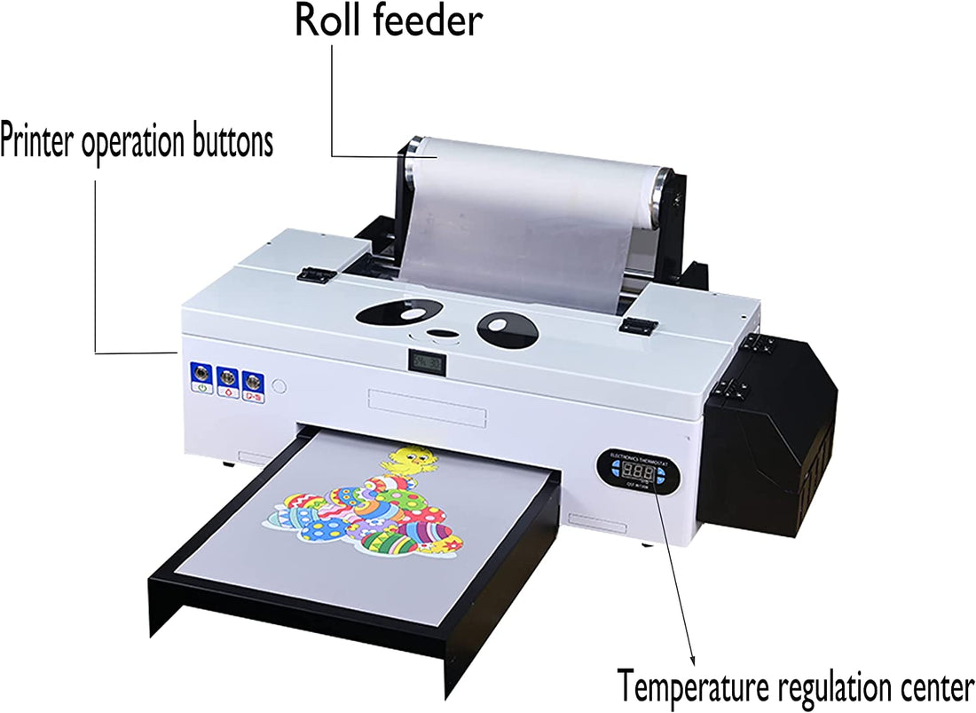 PUNEHOD L1800 DTF Transfer Printer with Roll Feeder, Direct to Film Print-preheating A3 DTF Printer for Dark and Light Clothing VS DTG Printer (A3 DTF Printer +Oven)