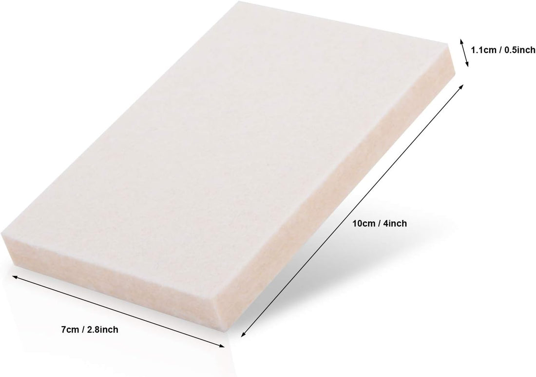 Vinyl Wrap Rectangle Wool Squeegee (10 x 7 x 1 cm) - 5pcs (White)