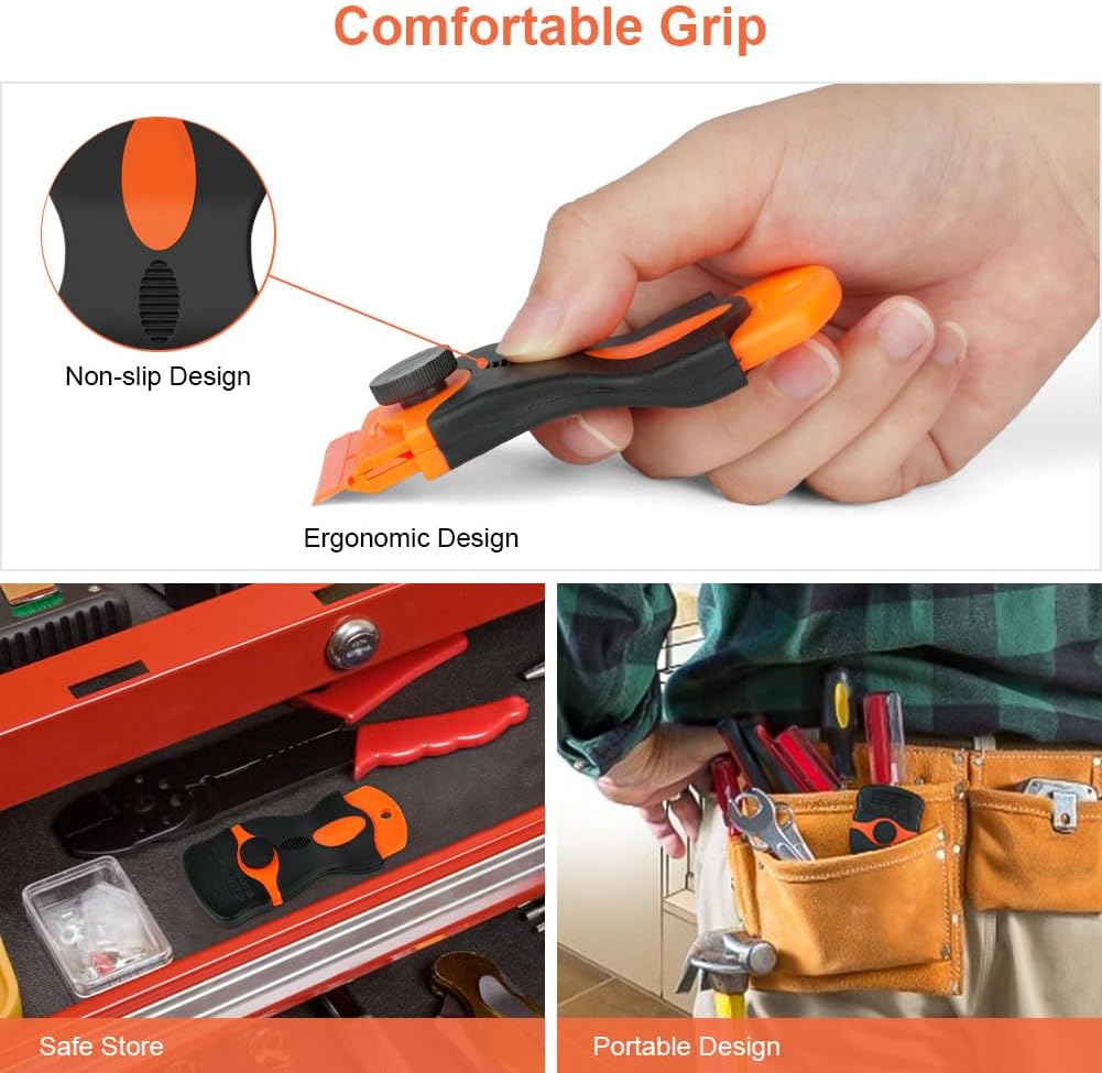 Razor Blade Scraper Tool with 10PCS Metal Blades and 10PCS Plastic Blades (4.5 x 11CM) - 2 Pack